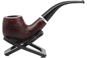 DKE&YMQ Pipa In Legno, Classica Pipa Artigianale Rosso-Marrone Con Filtro Manico Curvo, Adatta Per La Collezione Regalo Di Nonno/papà/marito/fidanzato.