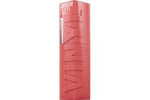 Maybelline New York Rossetto Liquido Super Stay Vinyl Ink Nude Shock, Effetto Vinilico e Labbra Brillanti Fino a 16H, Formula Vegana, 100 Charmed, 4,2 ml