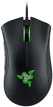 Razer DeathAdder Essential Wired Gaming Mouse I Single-Color Green Lighting I 6400DPI Optical Sensor- Black - 