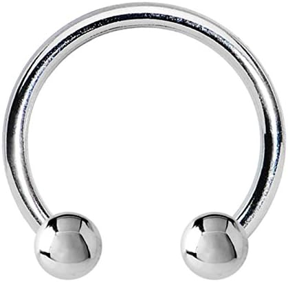 Piercing - Circular barbell - 1.6mm x 14mm with 4mm balls - Eyebrow - Ear - Navel - Belly - Lip - Nose - Nipple - Ring - Body jewellery - Sizes 8mm to 16mm. - 2 pieces in one plastic bag