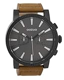 Oozoo Herrenuhr mit Lederband 51 MM Black/Schwarz/Braun C9647