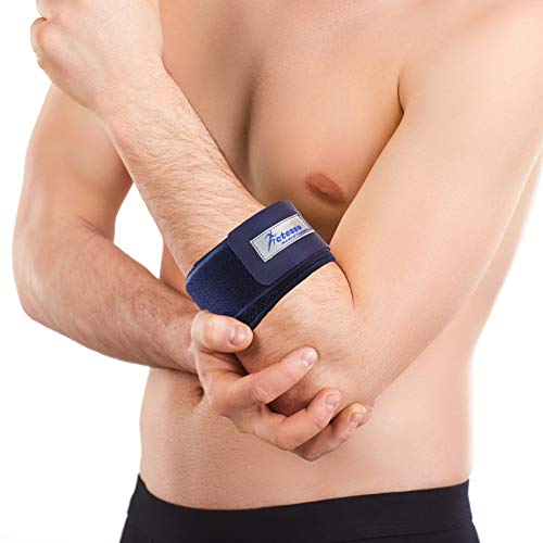 Actesso Bleu Bracelet Anti Épicondylien - Soulagement de Coudière pour Tennis et Golf Elbow, Coude Tendinite et Sport