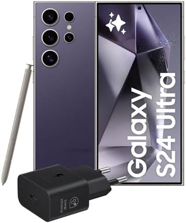 Samsung Galaxy S24 Ultra Smartphone AI, Caricatore incluso, Display 6.8'' QHD+ Dynamic AMOLED 2X, Fotocamera 200MP, RAM 12GB, 256GB, 5.000 mAh, Titanium Violet [Versione italiana]