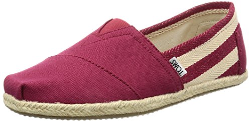 TOMS Women’s Stripe University Classics Alpargata Espadrilles, Red (Red), 5.5 UK 38 EU