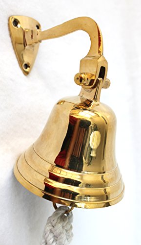 Wandglocke Messing poliert 230g Ø 8cm Glocke Schiffsglocke - 2