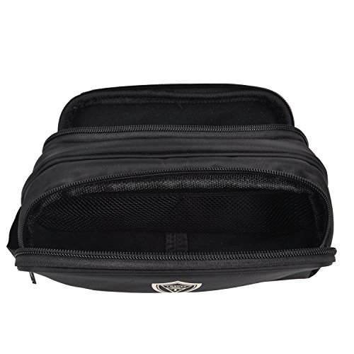 Damero Schwarz Universal Organiser Tasche mit Doppelschicht Sporttasche Tragtasche für Reise zum Ladegrät/Eletronisches Zubehör für Reiseorganisator (Mittel) - 4