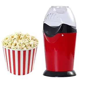 SEASPIRIT 1200-W Hot Air Popcorn, Popper Electric Machine Snack Maker, with Measuring Cup and Removable Lid (Red)