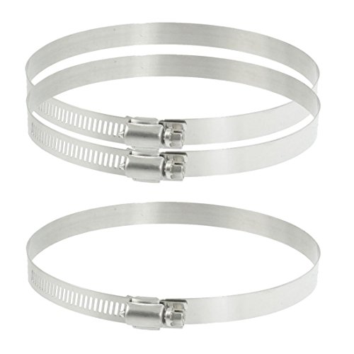 sourcingmap® 3 Stücke Edelstahl 118 mm bis 140 mm Clips Verschluss Schlauch Rohrschellen