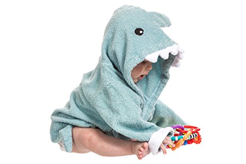 Kapuzenhandtuch Baby von Lexikind | kuscheliger Bademantel aus Frottee | Babyhandtuch mit Kapuze | lustiges Kapuzenbadetuch - 5