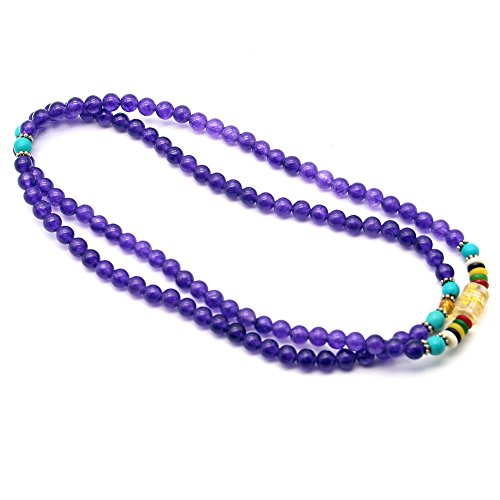 6mm Amethyst Color Malay Jade Round Beads Fashion Jewelry Beaded Necklace