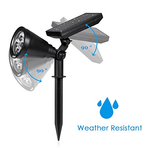 Amir Gartenleuchten, 200 Lummen Solar Lichter, 180 ° Einstellbar auto-on/off Flag Pole Lichter, Wasserdichte Outdoor Spot Licht, Sicherheits Wand Licht für Garten, Pool, Baum, etc. (Farbe ändern) - 6