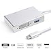Produktbild USB 3.1 Typ C auf HDMI Adapter, usb-c zu HDMI DVI 4 K VGA multilport Adapter Konverter mit USB 3.0 Hub für MacBook/Chromebook Pixel, Plug und Play