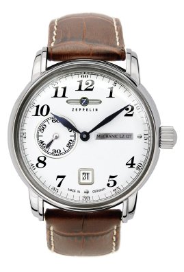 Zeppelin Herrenarmbanduhr LZ 127 Graf Zeppelin Mechanik kleine Sekunde mit Datum wei 7636-1 Zeppelin Herrenarmbanduhr LZ 127 Graf Zeppelin Mechanik kleine Sekunde mit Datum wei 7636-1