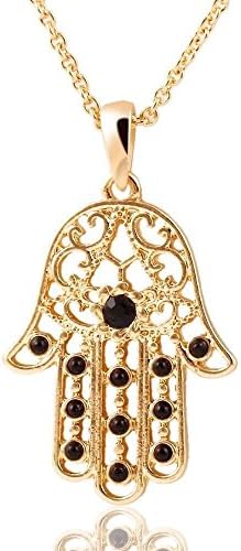 Jocalio Hamsa Necklace Hand of Fatima Protective Gold Women's Fashion Jewellery Statement Fashion Choker Necklace