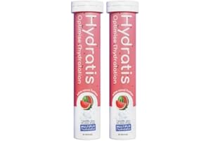 HYDRATIS - Pastilles Hydratation Electrolytes - Pastèque - Améliore l'Hydratation et Favorise l'Énergie - Formule Isotonique - Sport, Récupération - 2 tubes (40 Pastilles)