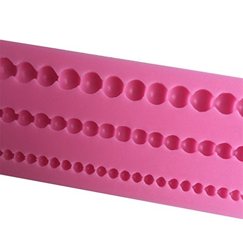LYNCH 3 Größen Perlenketten Formen DIY Fondant-Silikon-Kuchen-Form-Küche-Werkzeuge,Rosa - 3