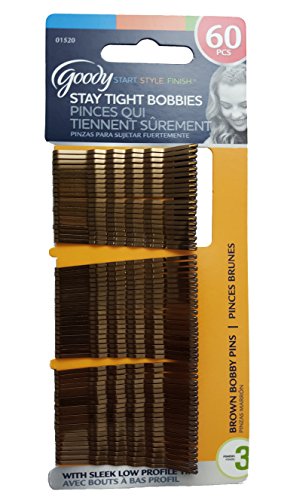 Goody Bobby Pins, Brown, 60Pcs