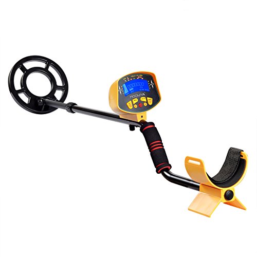HOOMYA™ Hochempfindlicher Metalldetektor – 8.2 Zoll Wasserdichter Suchkopf, LCD Anzeige Objekten Tiefenposition , Erkennt alle Metalle - 8