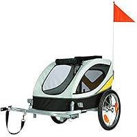 Trixie 12805 Fahrrad-Anhänger, M, 45 x 48 x 74 cm, grau/schwarz/gelb
