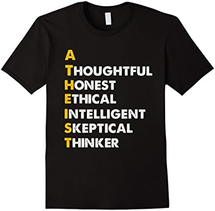 Men's atheist shirt- Thoughtful honest ethical thinker atheist XL Black