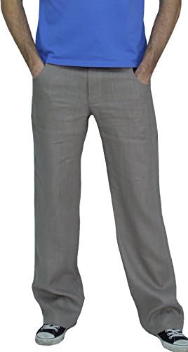 101-38 mens, boys linen pants, 100% linen, light brown-fango 54/XL.