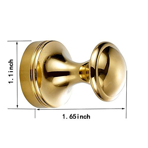 Weare Home Luxus Gold Finished Deko Badezimmer Zubehör einfach Einzeln Wandmontag Modern Mantelhaken Hütenhaken Haken Handtuchhaken aus alle Messing, 5 Stück - 2