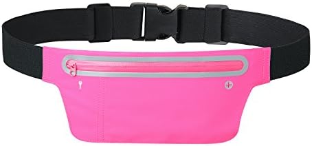 Running Belt Pouch with Zipper to Hold Phones, Runner Water Resistant Waist Pack Bag Fits iPhone 6s, 6s Plus, Android Galaxy J7 S5 S6 S7, Edge, S8, Plus, Note 3 4 5, LG G3 G4 G5 G6 (PINK)