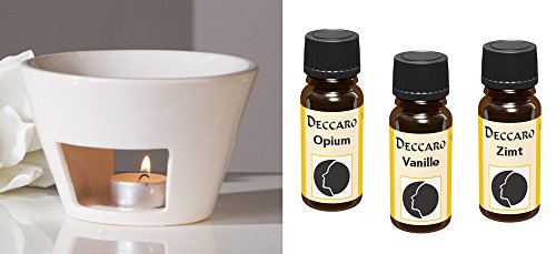 Aromabrenner "Cross" inkl. DECCARO Duftöle "Frühlingszeit", 3x 10 ml