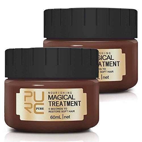 Mascarilla para el Cabello con Tratamiento Mágico de 2 Paquetes, 5 Segundos para Reparar el Cabello Dañado, Acondicionador Profesional para el Cabello con Tratamiento de Raíces Moleculares - 60ml