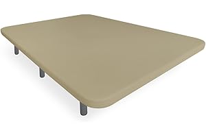 Somnia Descanso - Base Tapizada 3D Reforzada, Gran Estabilidad con 5 Barras de Refuerzo 6 Patas metálicas roscadas de 27cm, 150x190, Beige