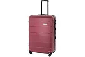 BARRENS Valigia Grande Rigida Trolley da Stiva XL 77 cm ABS con 4 Ruote Bagaglio Valigie Leggera 91 L Organizzazione Fino a 23 kg (Borgogna)