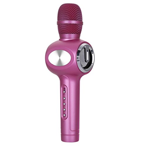 Preisvergleich Produktbild XWZG Tragbares Karaoke-Mikrofon, Drahtloses Bluetooth-Mikrofon, Karaoke-Mikrofon mit Lautsprecherfamilie KTV Outdoor-Picknick Familien-Partymusik, für iOS- und Android-Smartphones (Roségold)