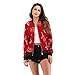 Produktbild Candybarbar Herbst-Frauen-Jacke mit Blumenmustern Plus Größen-beiläufigen Baseball-Sweatshirt Zipper dünne Lange Hülsen-Mantel-Jacken
