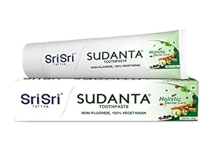 Sri Sri Tattva Sudanta Herbal Toothpaste - All Natural, Fluoride Free Tooth Paste with Cloves, Cinnamon, Bakul & More - 100g (Pack of 1), for Kids and Adults