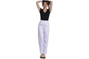 HYDROPLANETE | Pantalón de trabajo blanco profesional – Uniforme Médical/Paramedical/Sanitario – Traje de enfermera/ayuda de cuidado/laboratorio/esteticiena/farmacia – para mujer blanco