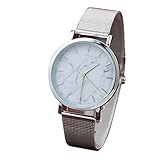HWTOP Damen Armbanduhr|Analog Display Quarz Uhren |Analoge Quarz Quarzwerk Uhr |Classic Armbanduhr Mit Runde Zifferblatt |Edelstahl Armbanduhren Für Frauen Modeschmuck Geschenk (Silber)