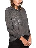locker geschnitten Soccx Damen Oil Dyed Bluse mit Kapuze und Artworks