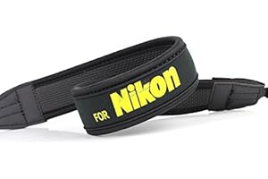 Hirondelle Bleue Sangle Courroie Bandoulière Neck Strap avec Le Logo Nikon pour boitier Photo Reflex numérique, Reflex ou Compact. pour Les boitiers Photo Nikon