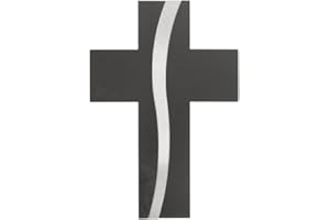 Fritz Cox Steinkreuz mit Edelstahleinlage Weg Des Lebens | christliches Symbol | modernes Kreuz | handgefertigt | mit Edelstahl | einfache Aufhängung | 22cm