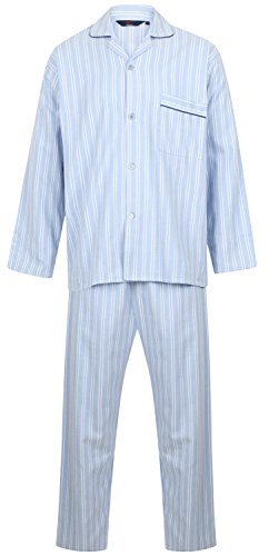 Pijama Clásico para Hombre, Manga Larga, Algodón 100% (M)