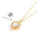 ★ Edelstahl 18 Karat Gold Liebe voller Diamanten Parfümöl Flasche Titan Stahl Halskette männlichen und weiblichen Haustier Urne Box Anhänger