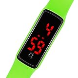Taffstyle Unisex Armbanduhr Digitale Sportuhr Silikonuhr mit LED Damen Herren Digital Sport Silikon Uhr Grün