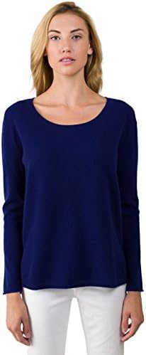 by Jennie LIU Women's 100% Cashmere Dolman Sleeve Pullover High Low Jumper