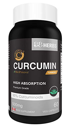 Curcumin C3 Complex + Bioperina - Extracto de Cúrcuma de Calidad Premium - Máxima Absorción - Sin Estearato de Magnesio - 500 mg por cápsula - 60 cápsulas vegetales