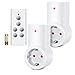 Produktbild Etekcity Funksteckdosen Set aus 2 x Funksteckdose mit 1 x Fernbedienung, Funkschalt Set Selbstlern-Funktion, 2300 Watt für Licht, Haushaltsgeräte, Reichweite 30m, Weiß