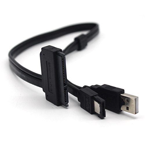 lokeke Festplatte SATA 22pin auf eSATA Daten USB Kabel Adapter 50 cm Länge
