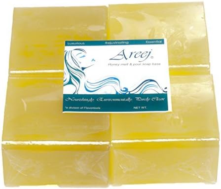 Areej Hypo-Allergenic Biodegradable Honey Soap Base made with 100% Pure Natural Glycerin - 5 Pounds by Flavortools