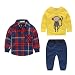 Koly® Newborn Baby Boys Clothing Sets Long-Sleeved Plaid Coat + Pants + Shirts Clothes Sets Suit
