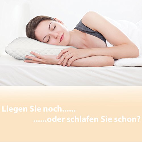 „Abendklang Ruhekissen“ Gesundheitskissen mit softweichen Bezug für Bauchschläfer, Seitenschläfer und Rückenschläfer. Orthopädisches Nackenstützkissen aus druckausgleichendem Visco Gelschaum. Größe 40×60 cm Höhe 12 cm - 2