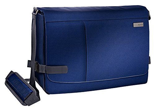 Leitz  Leichte Business Messenger-Tasche f  r 15 6 Zoll Laptop  Smart Traveller  Polyester Metall Leder  Complete  Titan Blau  60190069